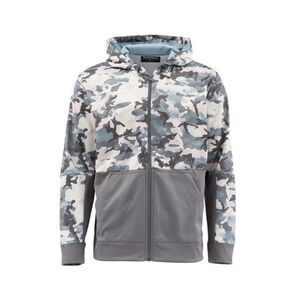 Simms Challenger Full Zip Hoody sweatshirt Hex Flo Camo Grey Blue men's medium M